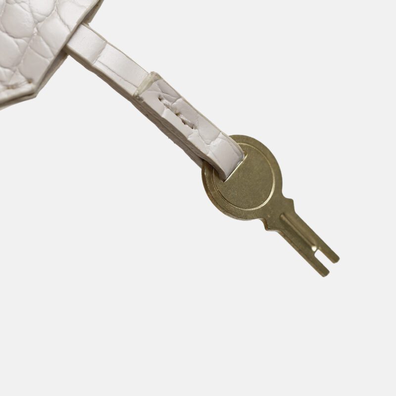 Mini White Handbag Hard Square Jewelry Box