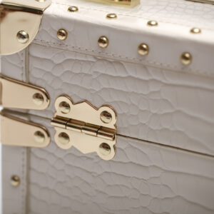 Mini White Handbag Hard Square Jewelry Box