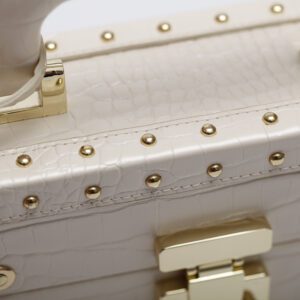 Mini White Handbag Hard Square Jewelry Box