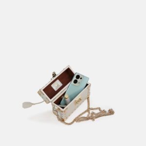 Mini White Handbag Hard Square Jewelry Box