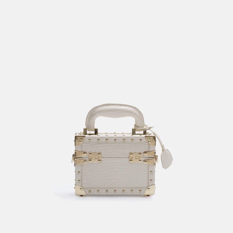 Mini White Handbag Hard Square Jewelry Box