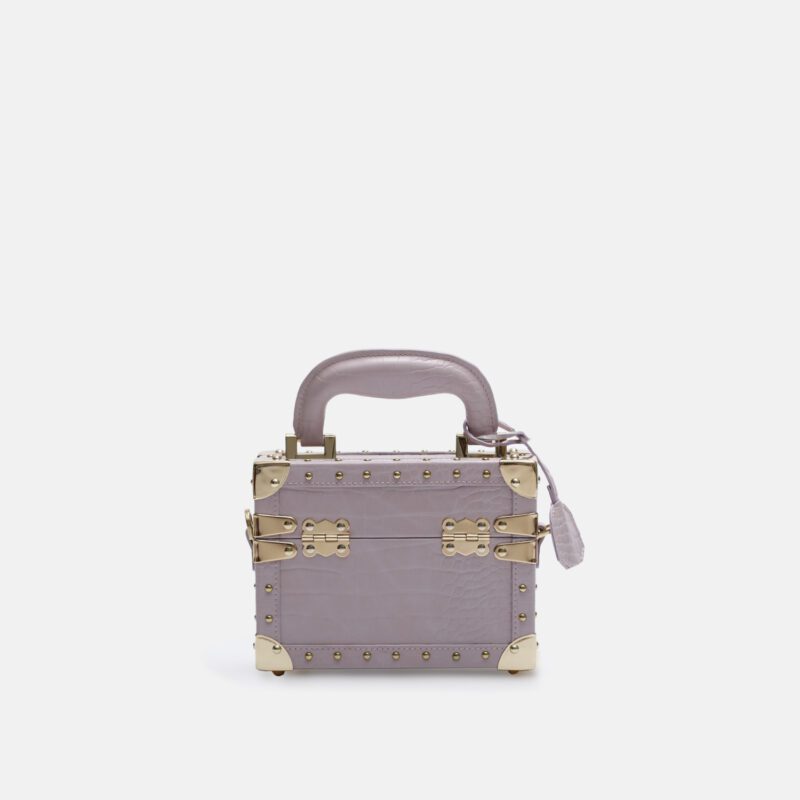 Mini Purple Handbag Hard Square Jewelry Box
