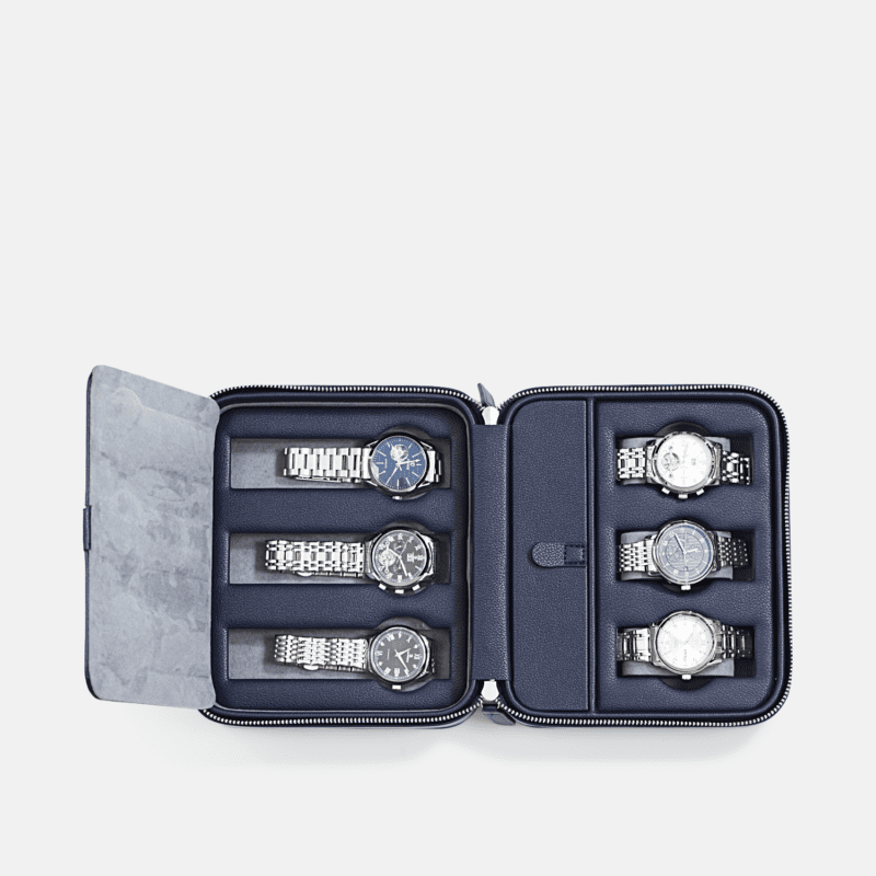 6 Piece Travel Zip Watch Case