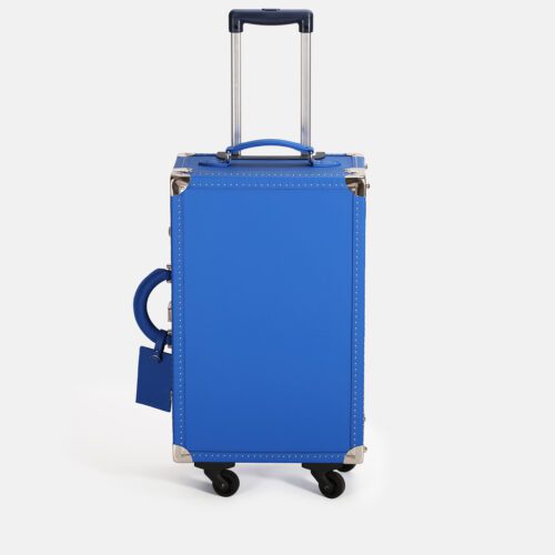 360° Spinner Blue Leather Travel Trunk