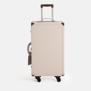 360° Spinner Grey Leather Travel Trunk