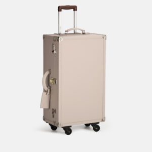 360° Spinner Grey Leather Travel Trunk