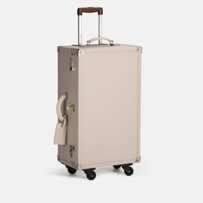 360° Spinner Grey Leather Travel Trunk