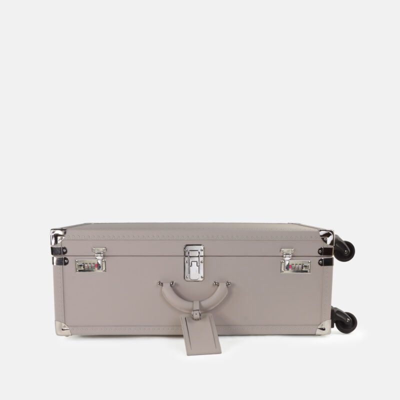 360° Spinner Grey Leather Travel Trunk