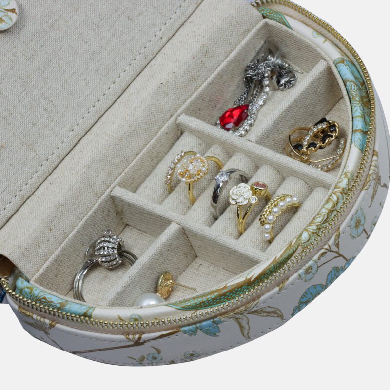 Bird Print Zipper Jewelry Box