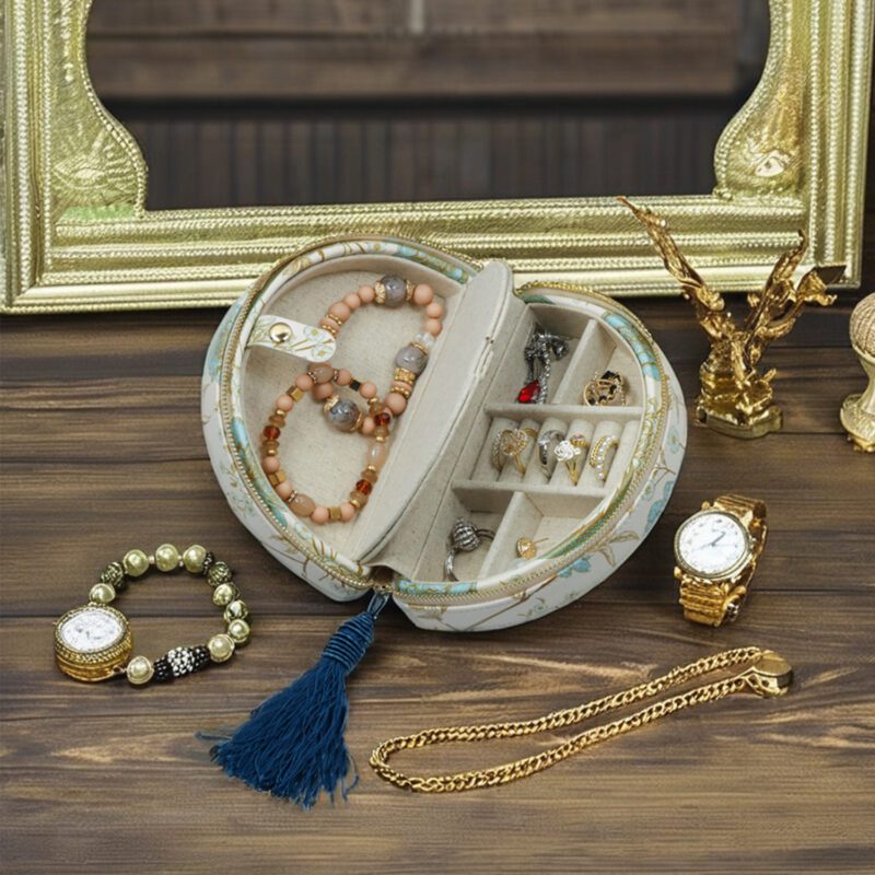 Bird Print Zipper Jewelry Box