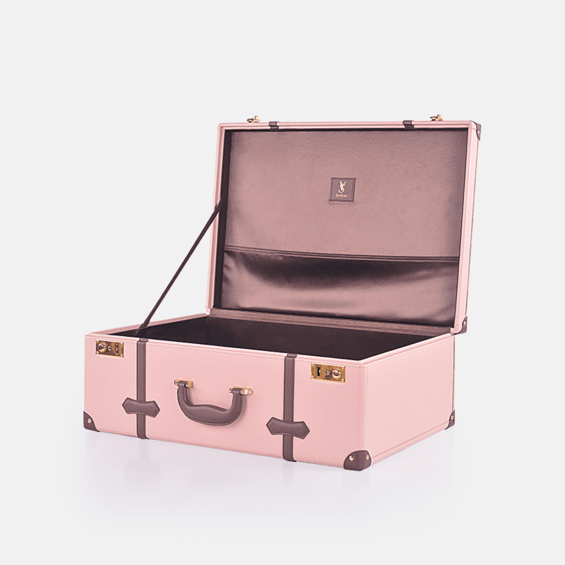 Pink PU Leather Decorative Storage Trunks