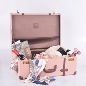 Pink PU Leather Decorative Storage Trunks