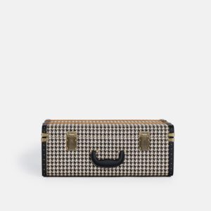 Large Black Houndstooth Trunk