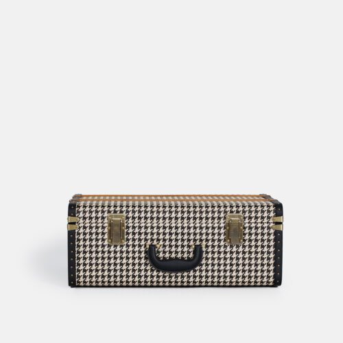 Large Black Houndstooth Trunk