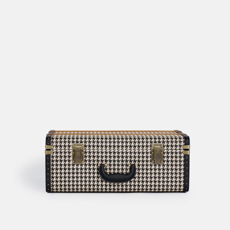 Large Black Houndstooth Trunk
