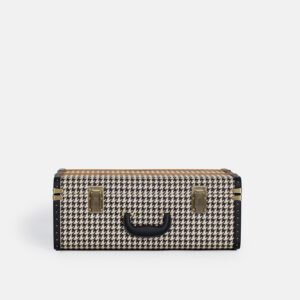 Large Black Houndstooth Trunk