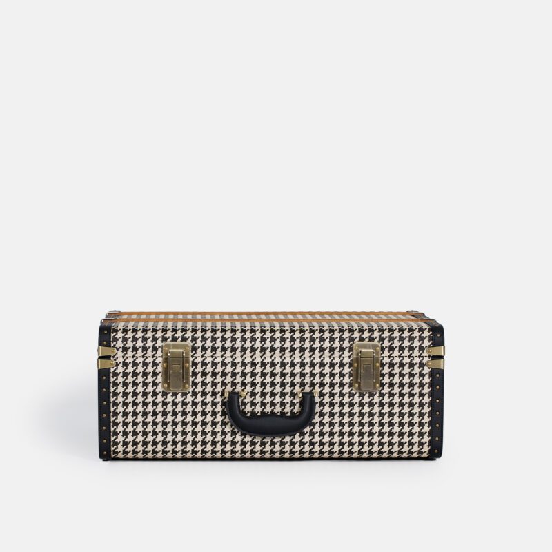 Large Black Houndstooth Trunk
