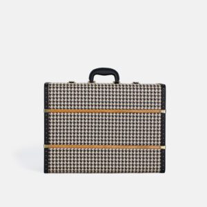 Large Black Houndstooth Trunk