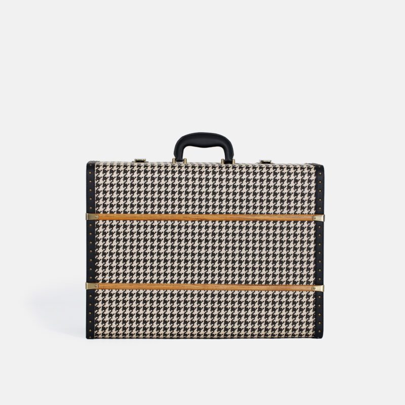 Large Black Houndstooth Trunk