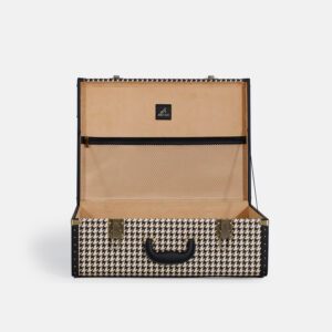 Large Black Houndstooth Trunk