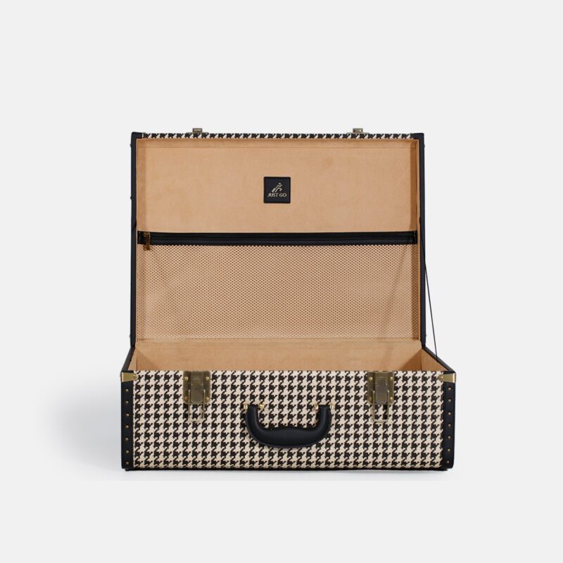 Large Black Houndstooth Trunk