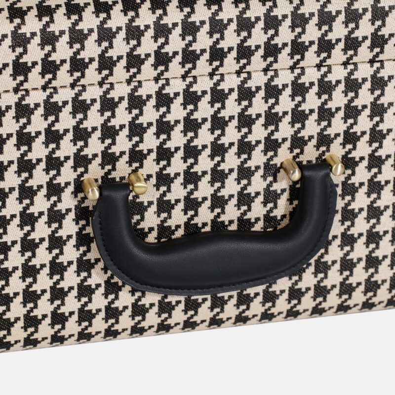 Large Black Houndstooth Trunk