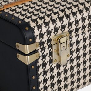 Large Black Houndstooth Trunk