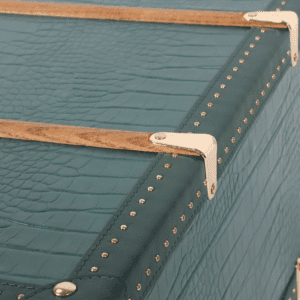 Green Crocodile Print PU Leather Decorative Storage Trunks