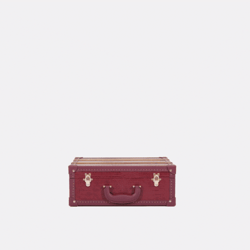 Red Crocodile Print PU Leather Vintage Leather Trunks