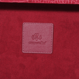 Red Crocodile Print PU Leather Vintage Leather Trunks