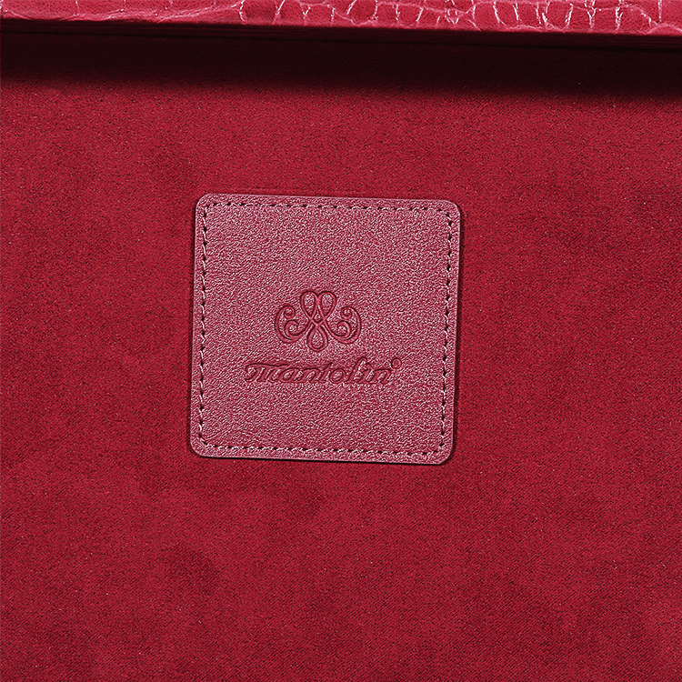 Red Crocodile Print PU Leather Vintage Leather Trunks