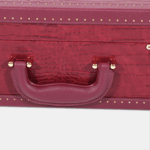 Red Crocodile Print PU Leather Vintage Leather Trunks