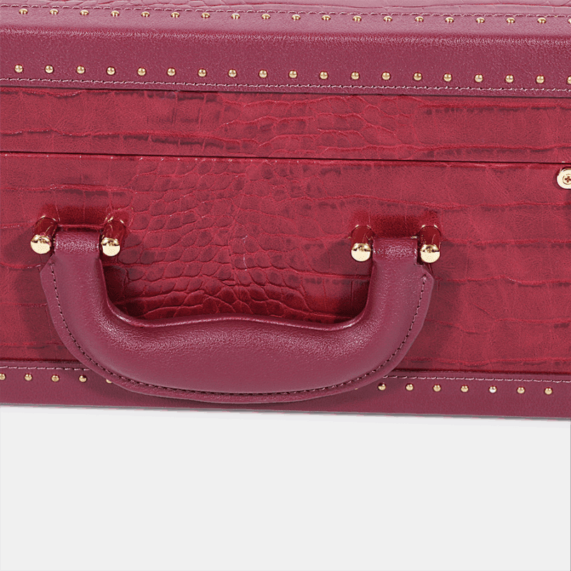 Red Crocodile Print PU Leather Vintage Leather Trunks