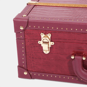 Red Crocodile Print PU Leather Vintage Leather Trunks