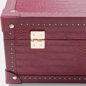 Red Crocodile Print PU Leather Vintage Leather Trunks