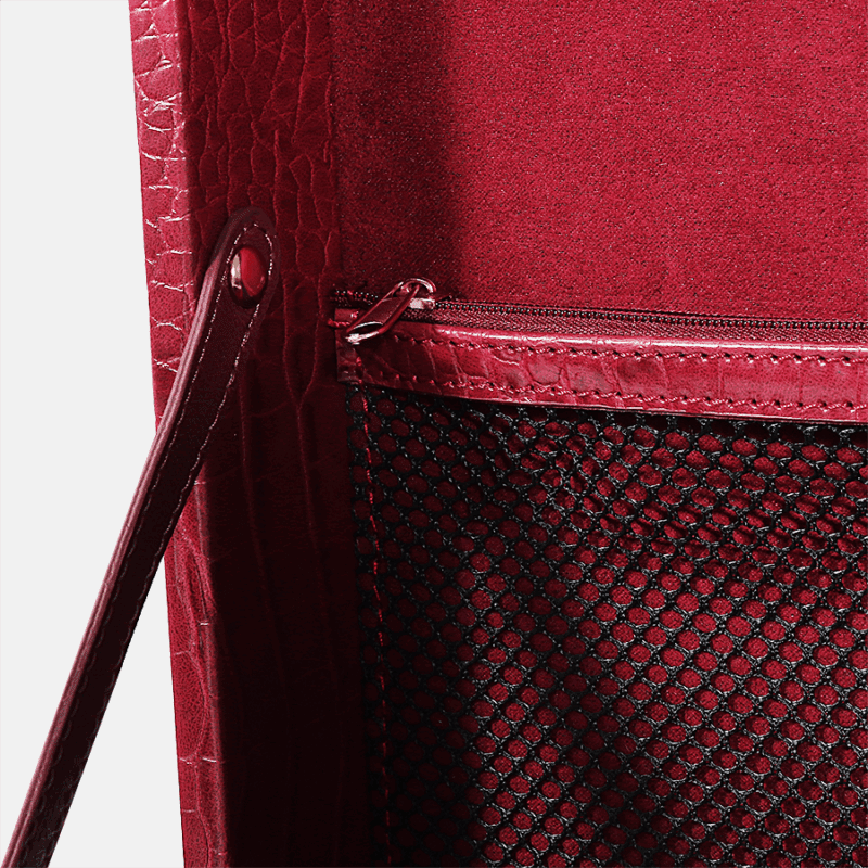 Red Crocodile Print PU Leather Vintage Leather Trunks