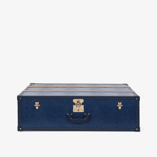 Retro Blue Leather Storage Trunks