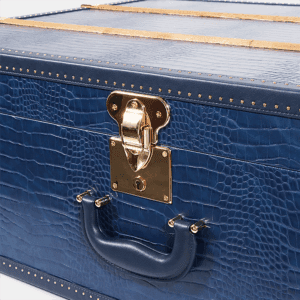 Retro Blue Leather Storage Trunks