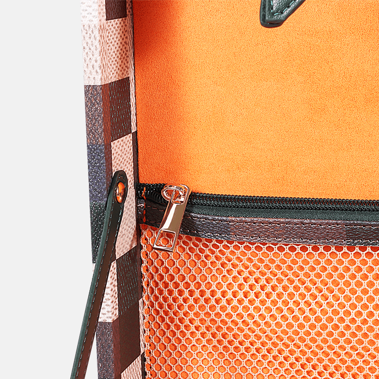 Extra large Lime Green Chessboard PU Leather Trunk