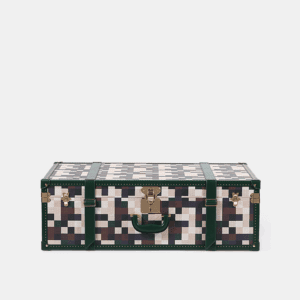 Extra large Lime Green Chessboard PU Leather Trunk