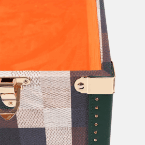 Extra large Lime Green Chessboard PU Leather Trunk