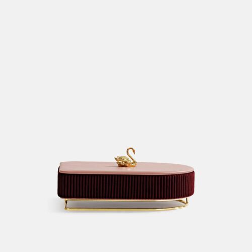 Swan-Inspired Oval Jewelry Box