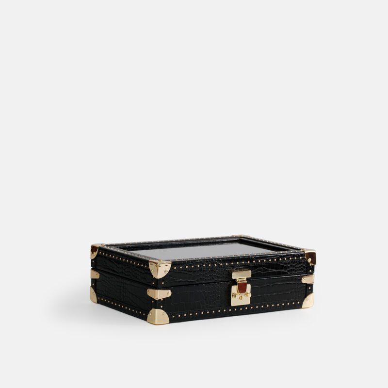 10 peiece Watch Box Crocodile Leather Case with Window