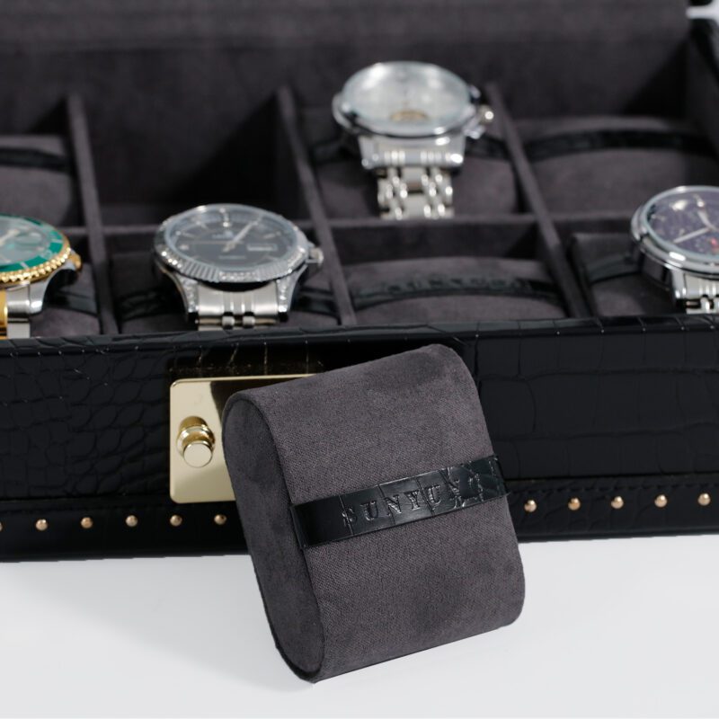 10 peiece Watch Box Crocodile Leather Case with Window