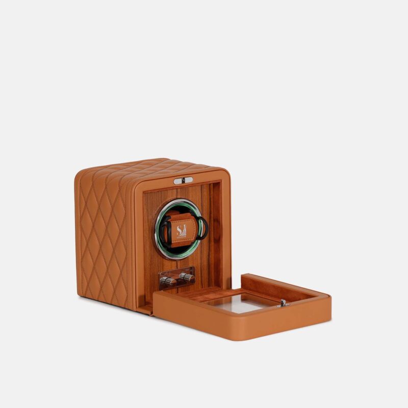 Single Slot Quilted PU Leather Watch Winder