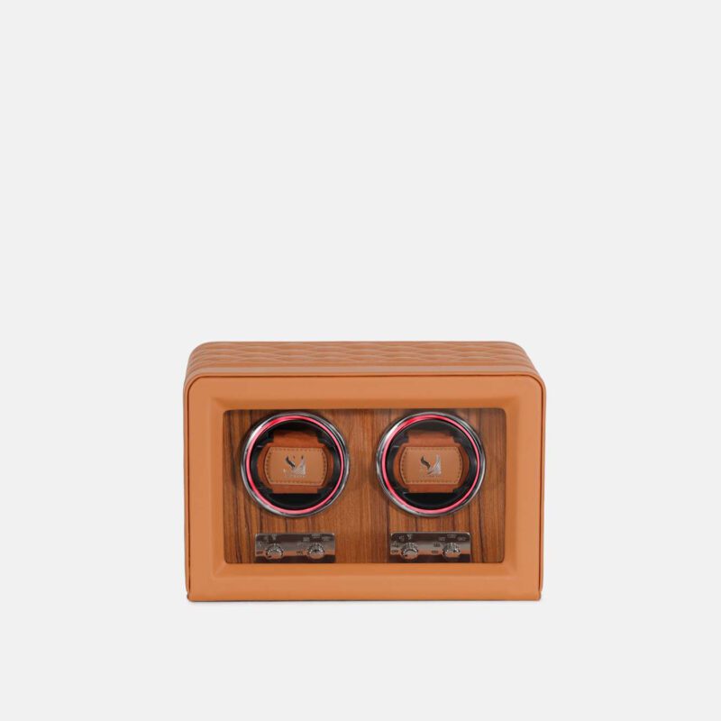 2 Slot Quilted PU Leather Watch Winder