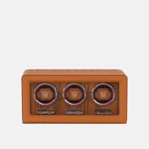 3 Slot Quilted PU Leather Watch Winder