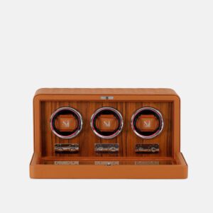 3 Slot Quilted PU Leather Watch Winder