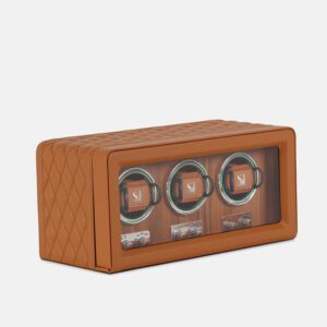 3 Slot Quilted PU Leather Watch Winder