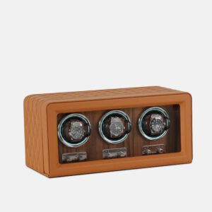 3 Slot Quilted PU Leather Watch Winder